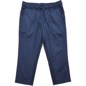 Lululemon Dance Studio Crop Navy Blue Drawstring Jogger Capri Size 14 Athleisure